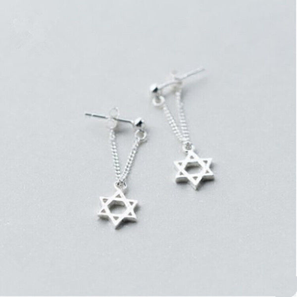 Ohrstecker Stern kette Anhänger Sterlingsilber 925 Damen Ohrringe