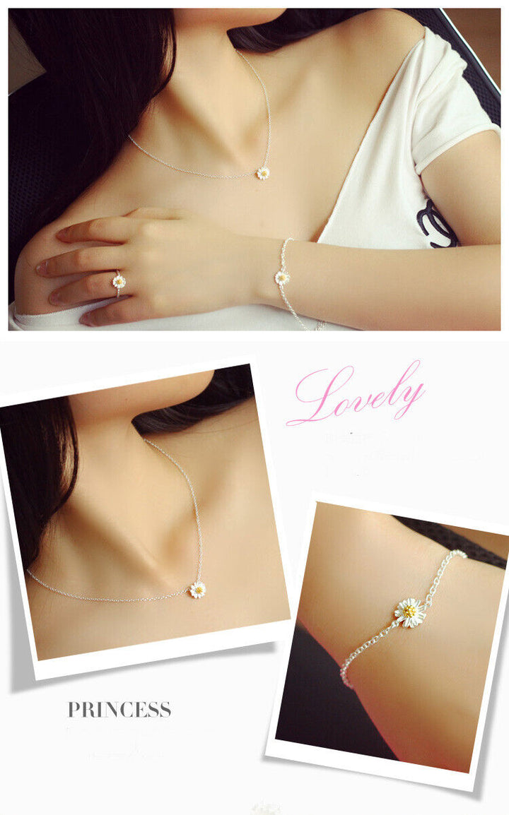 Halskette Sonnenblume Sterlingsilber 925 Damenkette - Vipfashion797