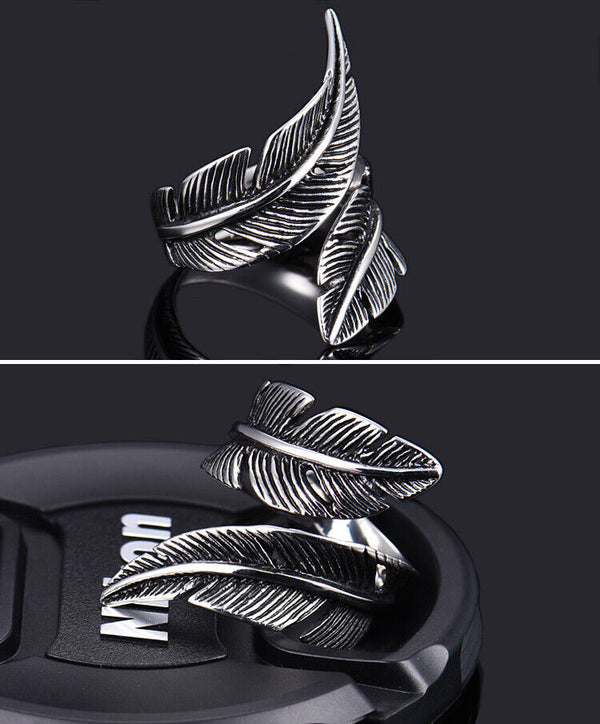 Damen Ring Pfauenfedern Silber 925 Größenverstellbar 49-60