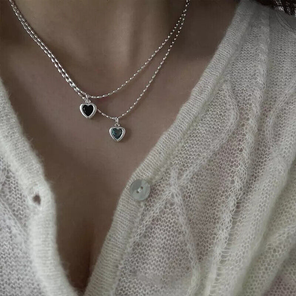 Herz Halskette Sterlingsilber 925 mit Zirkon Damen kette