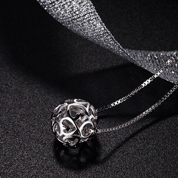 Halskette Herzen Kugel Sterling Silber 925 Damen Mädchen Schmuck