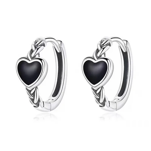 Creolen Herz Sterling Silber 925 Zirkonia Damen Mädchen Ohrringe