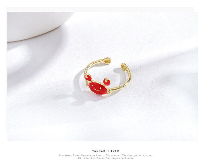 Damenring Krebs Sterlingsilber 925 Damen Ring größenverstellbar 49-52 - Vipfashion797
