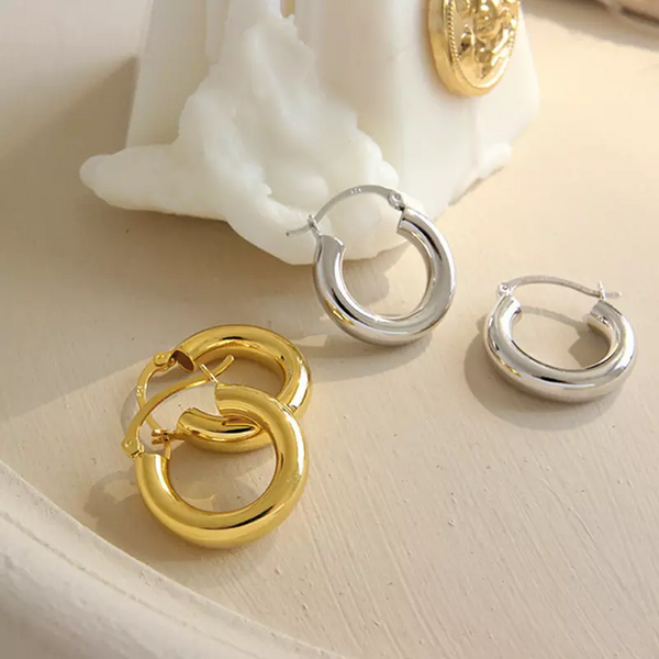 Kleine Creolen Rund echt Sterling Silber 925 Damen Ohrringe Kreolen