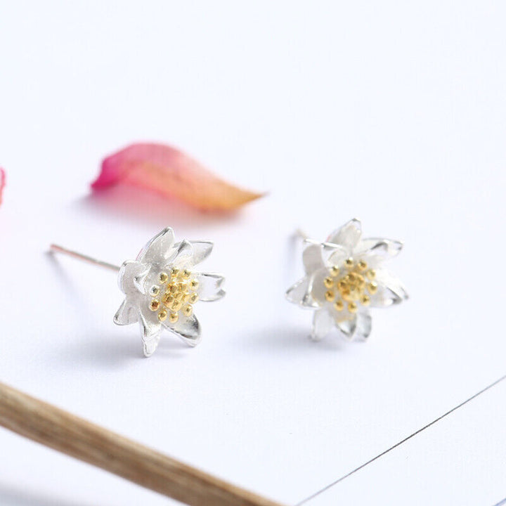 Sonnenblume Ohrstecker Sterling Silber 925 Damen Kinder Ohrringe - Vipfashion797