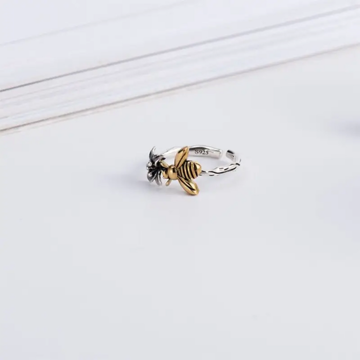 Ring Biene Sterling Silber 925 Damen Mädchen Größe Verstellbar - Vipfashion797