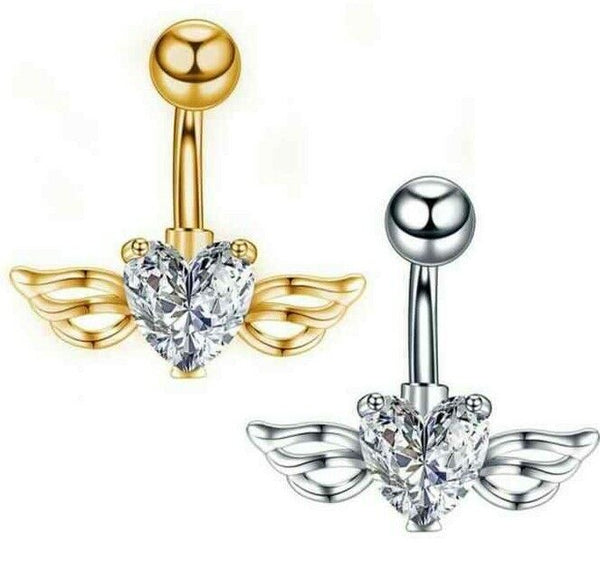 Bauchnabelpiercing Schmuck mit Herz Kristallen Damenschmuck.