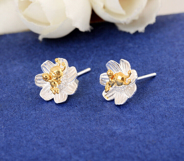 Ohrstecker Blumen Sterling Silber 925 Damen Kinder Ohrringe ´ - Vipfashion797