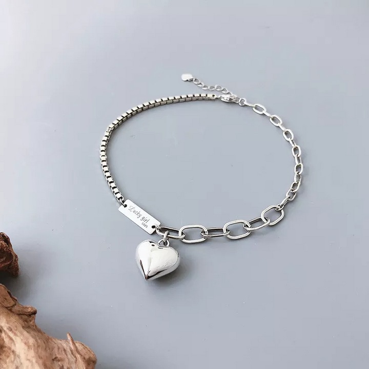Fußkette Anhänger Herz Sterlingsilber Damen Fuß-Armkettchen bis 22 cm /2022 - Vipfashion797