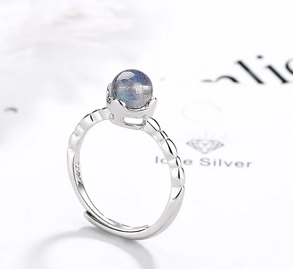 Ring Mondstein 48 - 56 verstellbar Sterling Silber 925 Damenring