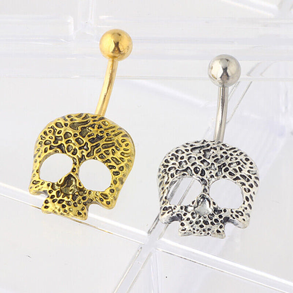 Schädel Bauchnabelpiercing skull Silber & Gold