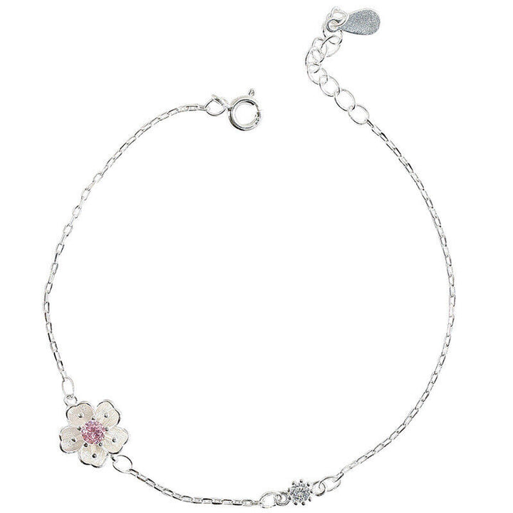 Armband Blume Silber 925 Zirkonia Damen Armkette - Vipfashion797