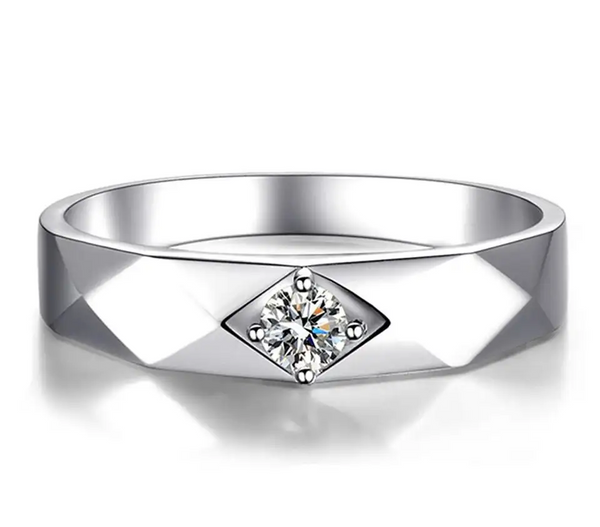 Damen Herren Ring Partnerringe Breit mit Zirkonia Sterlingsilber - Vipfashion797