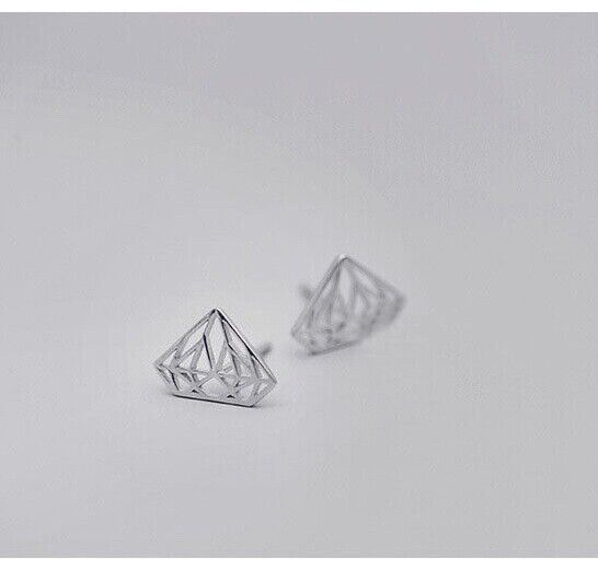 Diamant Ohrstecker Sterling Silber 925 Damen Ohrringe 8mm - Vipfashion797