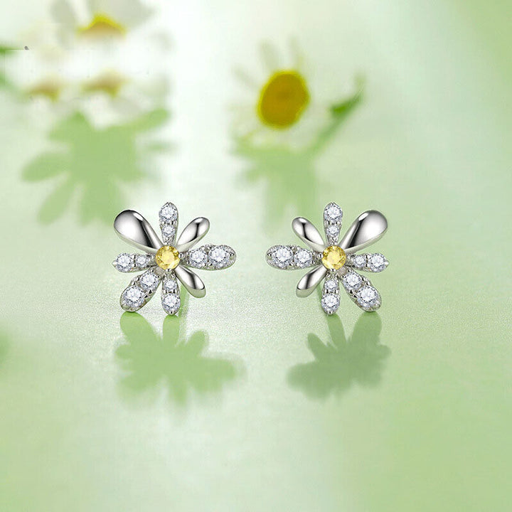 Ohrstecker Frühlingsblume echt Silber 925 Zirkonia Damen Kinder Ohrringe - Vipfashion797