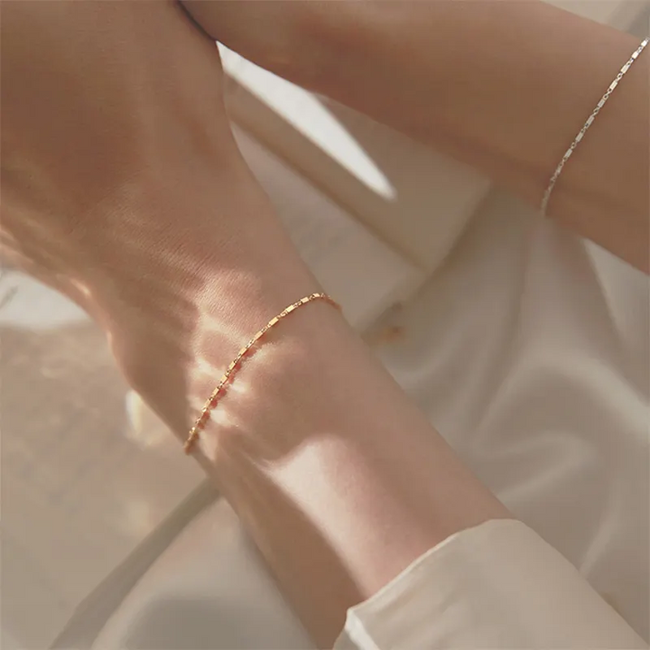Dünnes Armband Sterling Silber 925 Damen Ketten - Vipfashion797