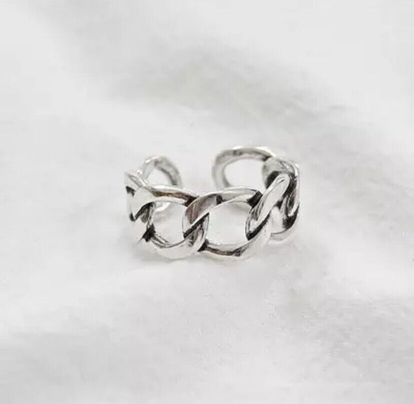 Damen Breit Ring Sterling Silber 925 größenverstellbar 52-55