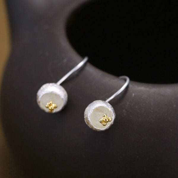 Damen Ohrhänger Blumen Pollen Sterlingsilber 925 Mädchen Ohrringe