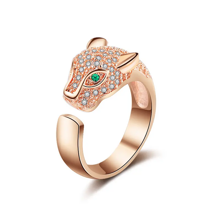 Wolf Damen Ring mit Zirkonia Hoch-Fertige Qualität Größe verstellbar - Vipfashion797