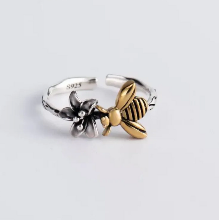 Ring Biene Sterling Silber 925 Damen Mädchen Größe Verstellbar - Vipfashion797