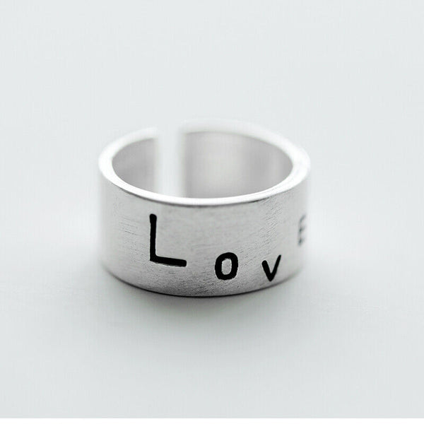 LOVE Ring Silber 925 Trauringe Freundschaftsringe Anpassbar für alle Größen