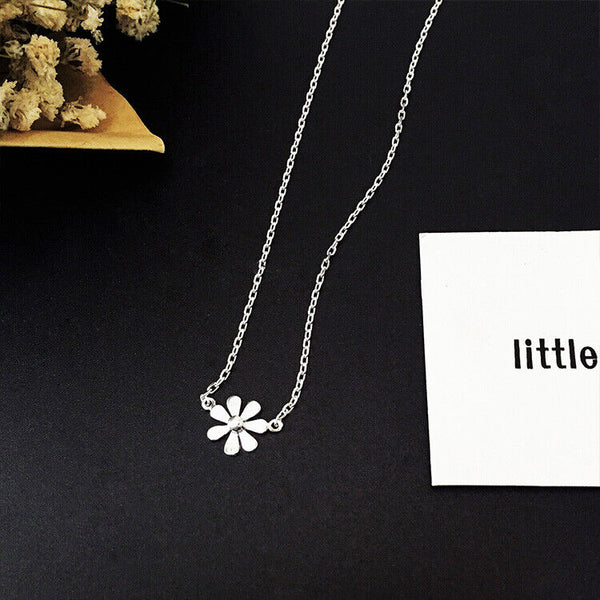Halskette Sterlingsilber 925 Damen Mädchen bis 48cm Blume