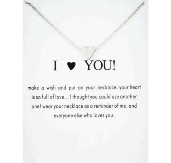 Kette mit Herz Anhänger Edelstahl, I LOVE YOU, Silber,Gold Geschenk