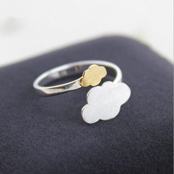 Damenring Wolken Sterlingsilber 925 Kinder Ring Anpassbar für alle Größen