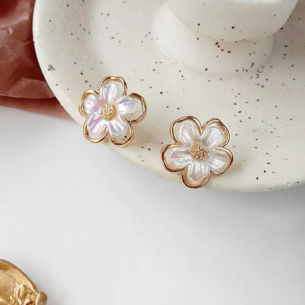 Ohrringe Ohrstecker Blume Sterlingsilber 925 it Opal