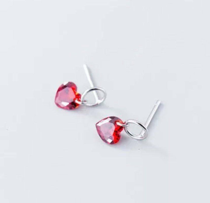 Ohrstecker Herz Sterling Silber 925 Zirkonia Mädchen Damen Ohrringe - Vipfashion797