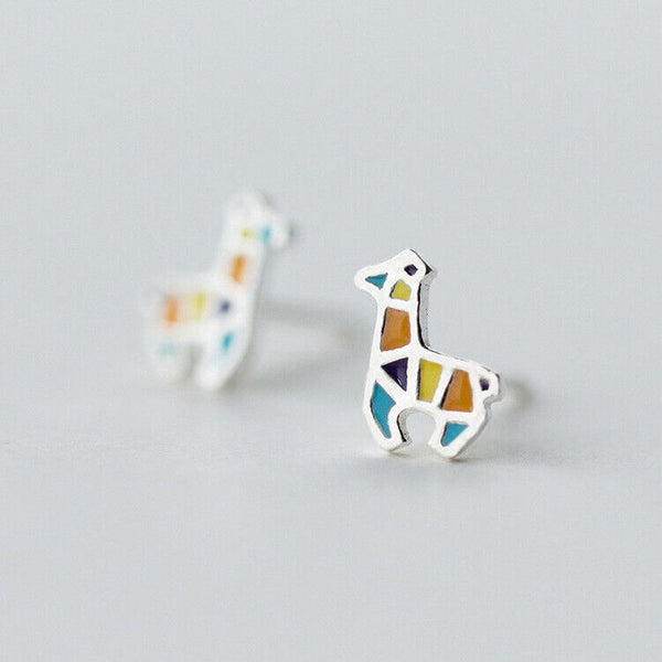 Ohrstecker Giraffe Sterling Silber 925 Damen kinder Ohrringe - Vipfashion797
