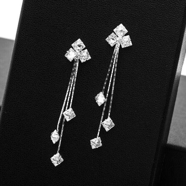 Ohrhänger Ohrstecker Sterlingsilber 925 Kristall Damen Ohrringe